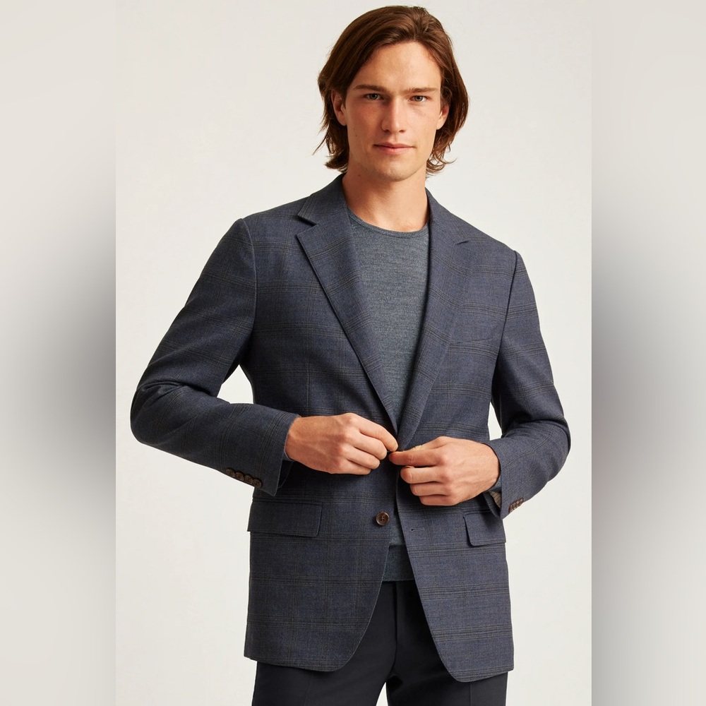 44R Slim - Bonobos Jetsetter Unconstructed Blazer, Grey Brown Check